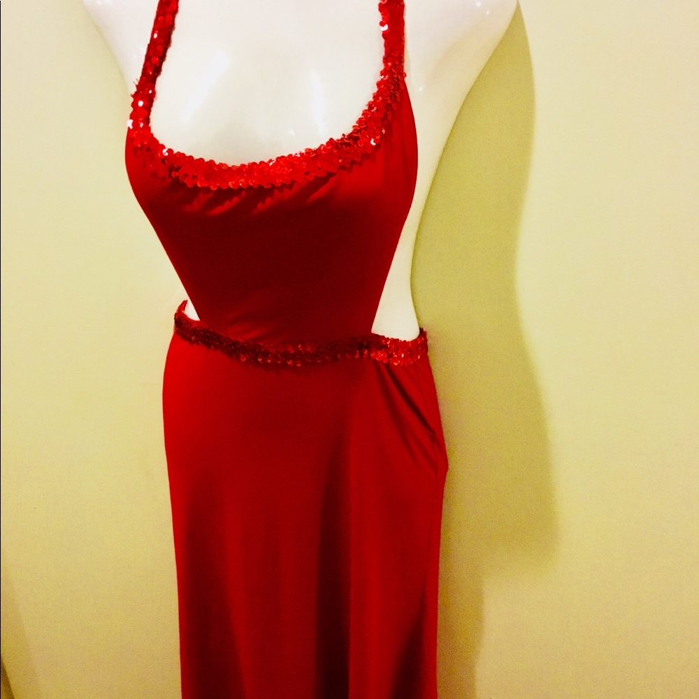 Red evening dress